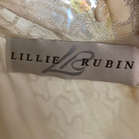 Lillie Rubin Stunning Vintage Cream Silk Beaded & Sequined Evening Dress Size 6 - Picture 14 of 14